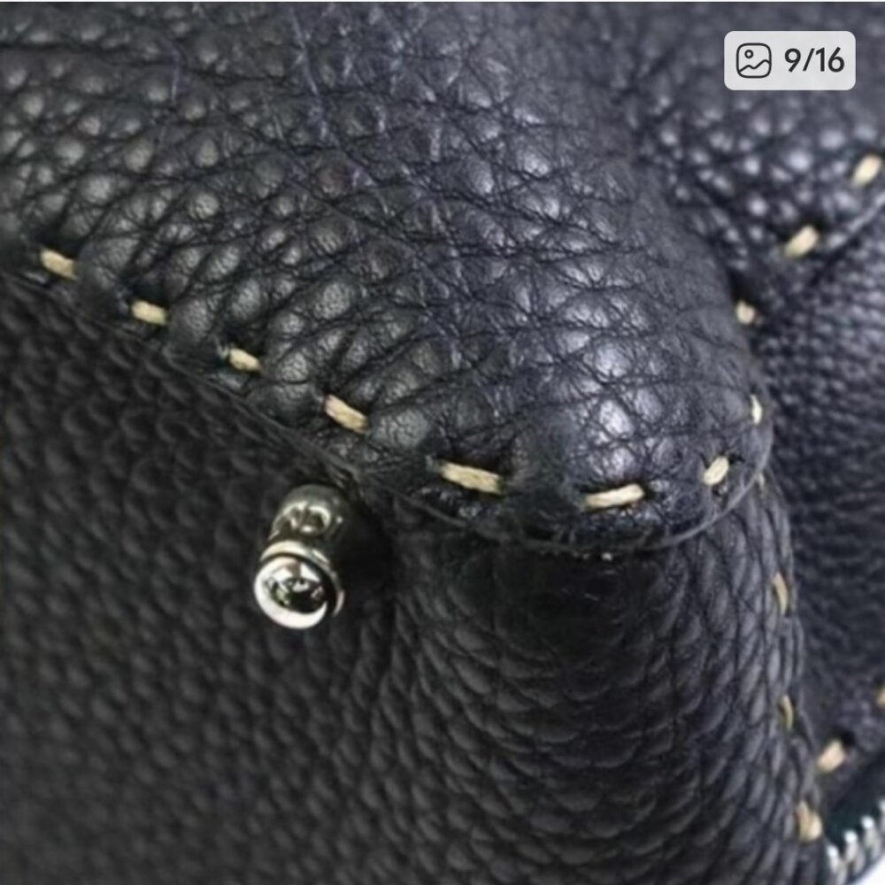 FENDI Selleria Black Leather Tote Bag - Picture 8 of 14